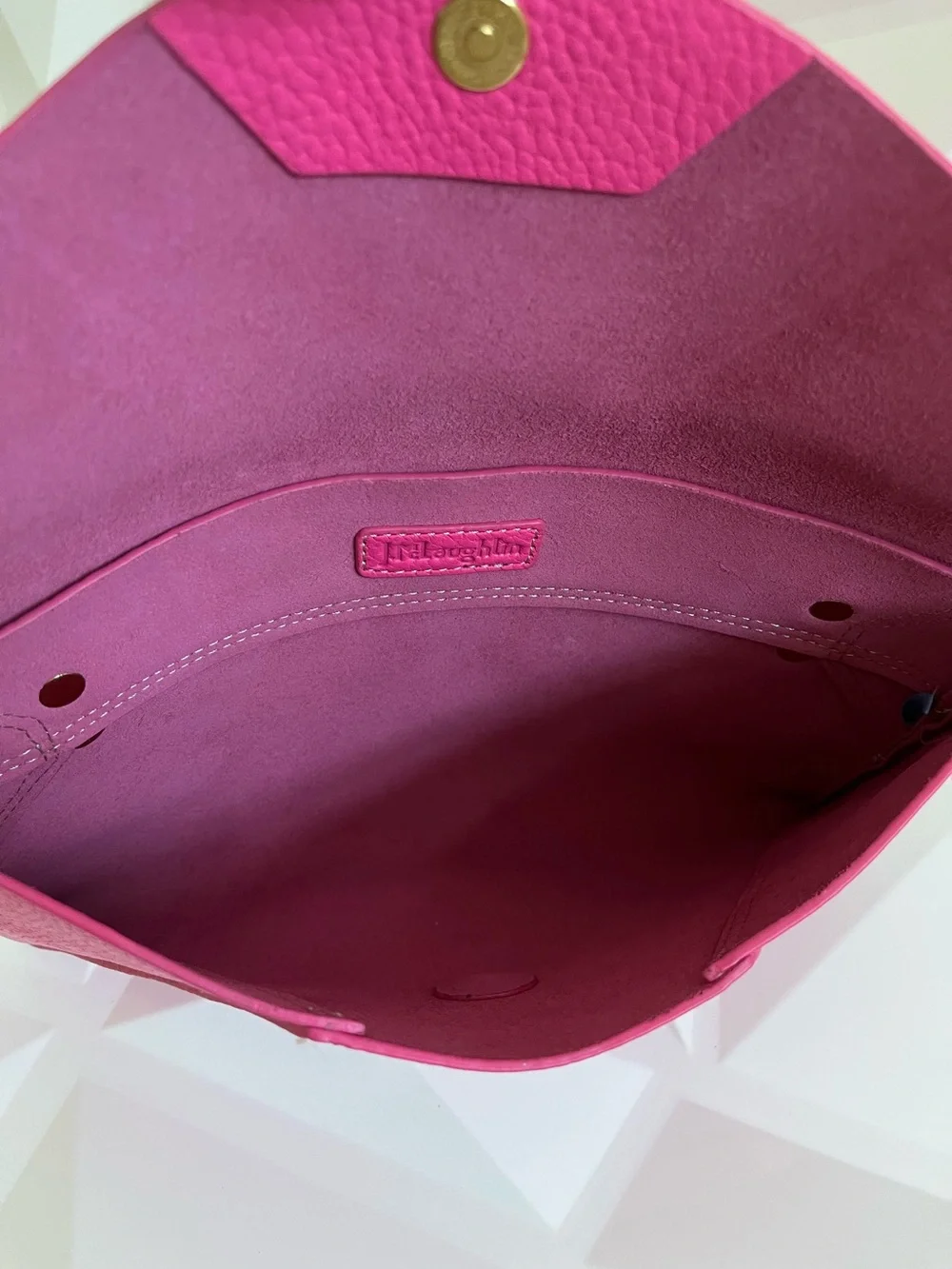 J. McLaughlin Oscar Envelope Clutch Pink Leather NWT